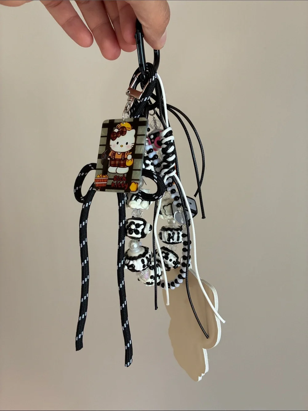 Black & White Hello Kitty Cute Keychain Bag Charm